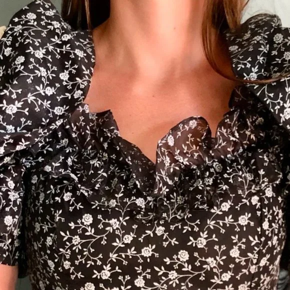 GUNNE SAX JESSICA MCCLINTOCK VINTAGE FLORAL MAXI PRAIRIE PROM DRESS - Picture 8 of 16